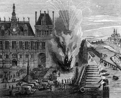 パリの "グレーヴ広場 "での聖ヨハネ・イヴの火事 作： Unbekannter Künstler