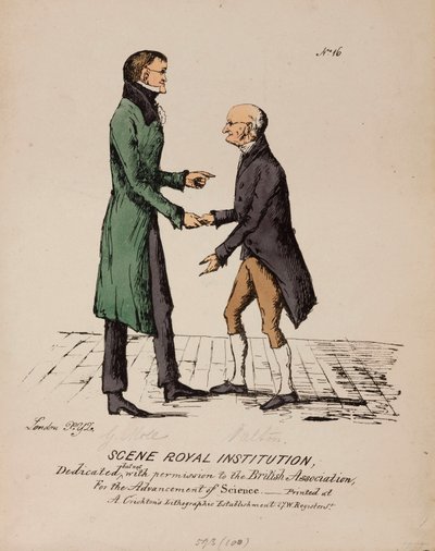 シーン ロイヤルインスティテュートゲリット・モールとジョン・ダルトン 1831-1840年頃 作： Unbekannt