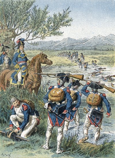 第二次チューリッヒの戦い、リマト交差点 (1799) 作： Unbekannter Künstler