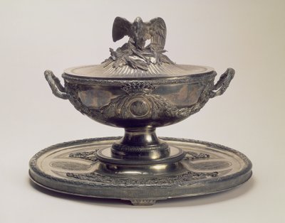 ロベール・ジョセフ・オーギュスト（1725-1805）作「サルチコフ・サービス」の銀製チューレンとスタンド（パリ 作： Unbekannt