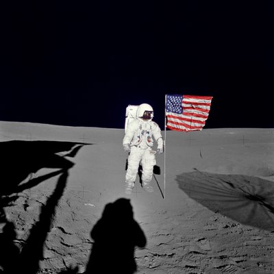 アポロ14号でのエドガー・ミッチェルの宇宙遊泳 作： Unbekannt