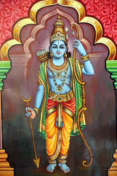 ヒンドゥー教の寺院、Sri Vadapathira Kaliamman。ヴィシュヌのアヴァター。ラーマ神の7番目の化身。シンガポール 作： Unbekannt
