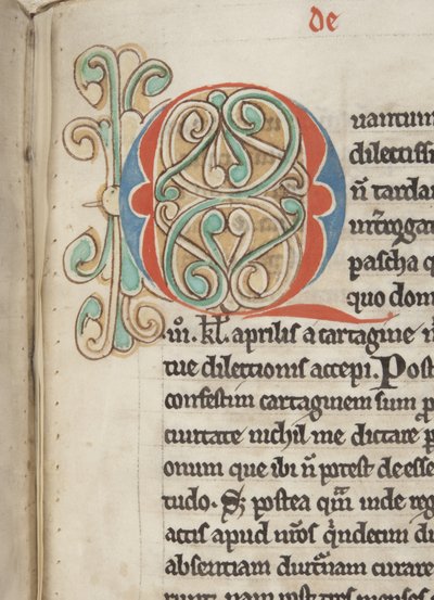 聖アウグスティヌスのヒッポ「オペラ」、Fol 106直腸、詳細、c.1200（羊皮紙にペンとインク） 作： Unbekannt