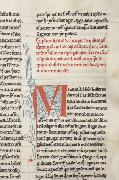 聖アウグスティヌスのヒッポ「オペラ」、Fol 128直腸、詳細、c.1200（羊皮紙にペンとインク） 作： Unbekannt