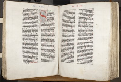 ヒッポの聖アウグスティヌス「オペラ」、Fol 151 verso 152 recto, c.1200 (羊皮紙にペンとインク) 作： Unbekannt