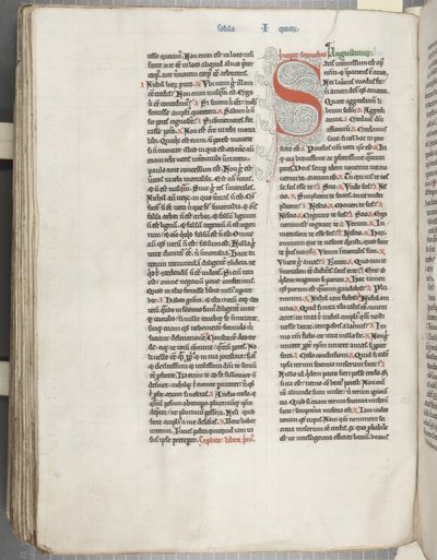 ヒッポの聖アウグスティヌス「オペラ」Fol 151 verso, c.1200 （羊皮紙にペンとインク 作： Unbekannt