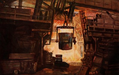 K.H.シェーファーによる鉄工所 作： Unbekannter Künstler