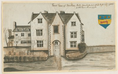 Streethay Hall：水彩画、1786 作： Unbekannt
