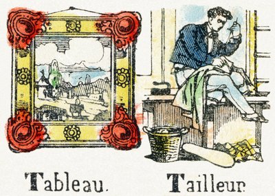 T - Tableau Tailleur - Child Entertainment Alphabet c.1890 (リトグラフ) 作： Unbekannt