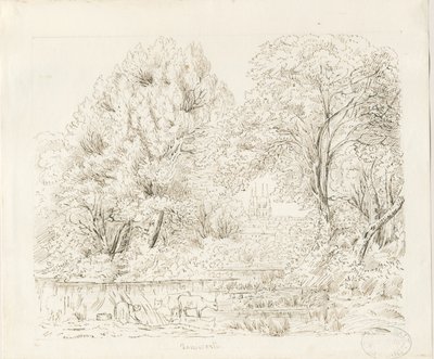 タムワース-ルーラルビュー：インク描画、nd [19セント] 作： Unbekannt