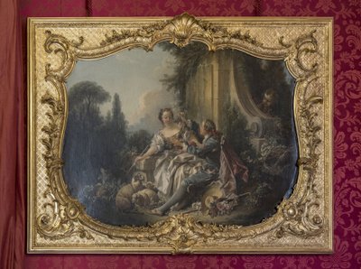 胆力のある牧童」または「花輪」。フランソワ・ブーシェ（1703-1770）の絵画。王女のパレードまたはパレードの部屋。パリ、ホテル・ド・スービズ 作： Unbekannt