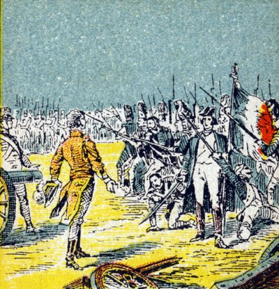 百日紅。1815年、ナポレオン1世・ボナパルトのワーテルローへの敗北。Histoire de France "に掲載されたエングレーヴィング。24 rue d