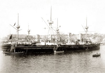 1885年頃のイタリアの魚雷「エトナ」。 作： Unbekannter Künstler