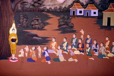 The Life of the Buddha, Wall fresco, Wat Botum temple, Phnom Penh, 2022 (photo)   1441011   ja       japanese Successfully Translated  Original: Dedham Vale Translat: Dedham Vale 1433225 ja japanese Successfully Translated Original: Valley Landscape (oil o 作： Unbekannter Künstler