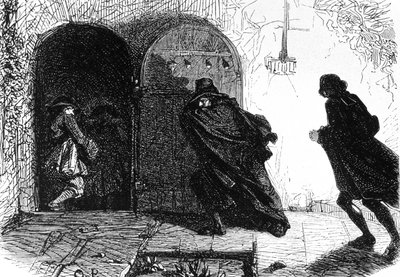 州兵に驚かされるラ・ルーリー侯爵（1844年頃）（イラスト 作： Unbekannter Künstler