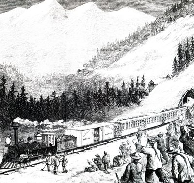 シエラネバダ山脈の太平洋鉄道。 作： Unbekannt