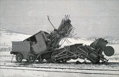 大規模な列車事故の余波です。 作： Unbekannt