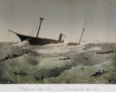 ニューファンドランド（カナダ）におけるアングロサクソンの失敗。リトグラフ（34.4x43.4cm）F. Sala et Co. 作： Unbekannter Künstler