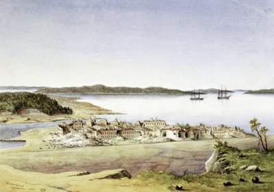 1854年8月、アランド諸島（フィンランド）のボマルスンド要塞 作： Unbekannter Künstler