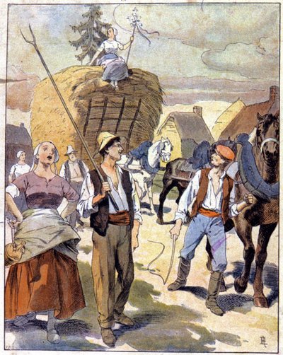 1910年頃、ボース最後の小麦専用車（イラスト） 作： Unbekannter Künstler