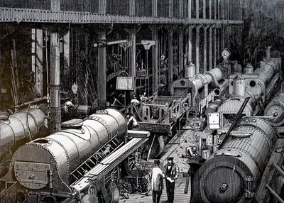 Robert Stephenson and Companyの製造フロア。 作： Unbekannt