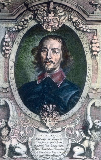 マグデブルク市長のオットー・フォン・ゲーリッケは、政治家、弁護士、物理学者、発明家としても知られている。 作： Unbekannter Künstler