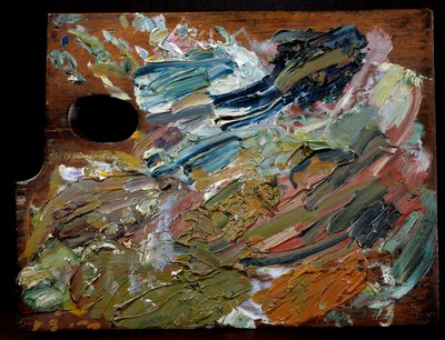 オランダの画家フィンセント・ファン・ゴッホ（1853-1890）のパレット、35cm 作： Unbekannter Künstler