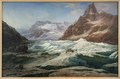 クロード・ユガール・ド・ラ・トゥール（1818-1886）のキャンバスに描かれた油絵「氷の海」。撮影、KIM Youngtae、シャンベリー美術館、フランス、シャンベリー。 作： Unbekannter Künstler