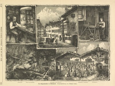 ミッテンヴァルト、シュトゥットガルトのヴァイオリン産業 1882 年 (彫刻) 作： Unbekannter Künstler