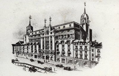 サーマル・ツーリズム：1905年頃のフランス、ヴィシーのカールトン・ホテルの眺め（絵葉書） 作： Unbekannter Künstler