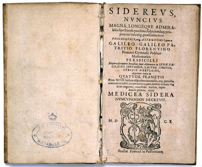 ガリレオの天文学理論書のタイトルページ 作： Unbekannt