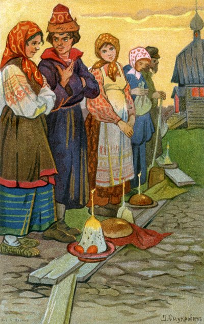 伝統的なイースターのお祝い、ロシア 作： Unbekannter Künstler