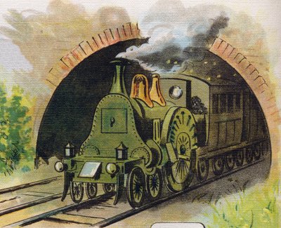 トンネルを抜ける列車。ABC L