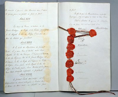 1831年11月15日にロンドン会議で調印された、ベルギーを主権国家とする条約（紙にペンとインクとワックス 作： Unbekannt
