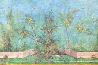 リヴィアの家のトリクリニウム、フレスコ画、紀元前 20 ～ 10 年、ローマ国立博物館 (museo nazionale romano)、ローマ、イタリア 作： Unbekannter Künstler