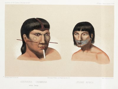 二人の南アメリカのインディアン（1843-1847年頃 作： Unbekannt