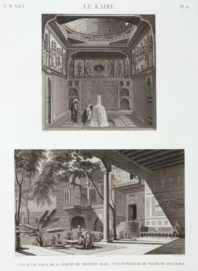 イスラム建築の2つの例、エジプト、カイロ、1798年頃 作： Unbekannt