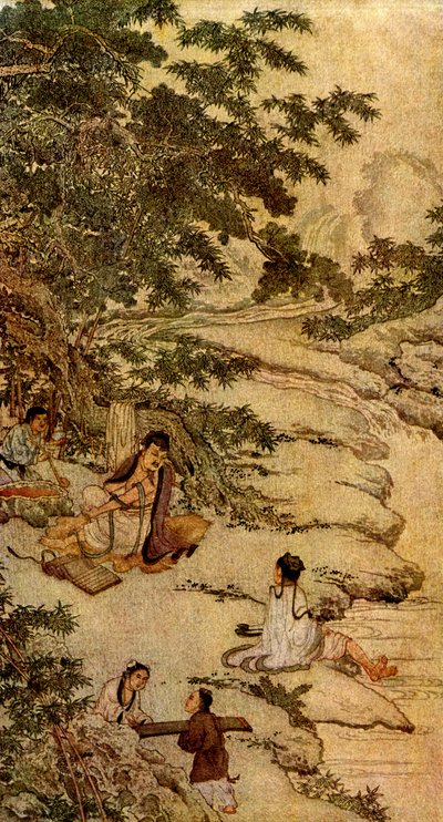 4つの芸術のうちの2つ：書くことと音楽 作： Unbekannter Künstler