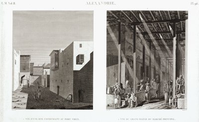エジプト、アレキサンドリアの2つの風景、1798年頃 作： Unbekannt