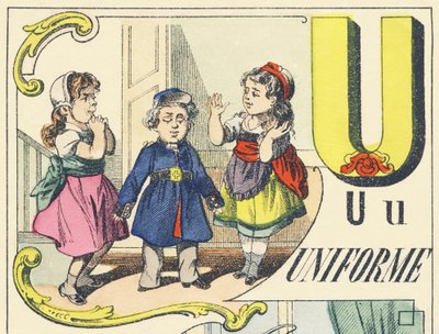 U：ユニフォーム-ゲームアルファベット、1890年頃（イラスト） 作： Unbekannt