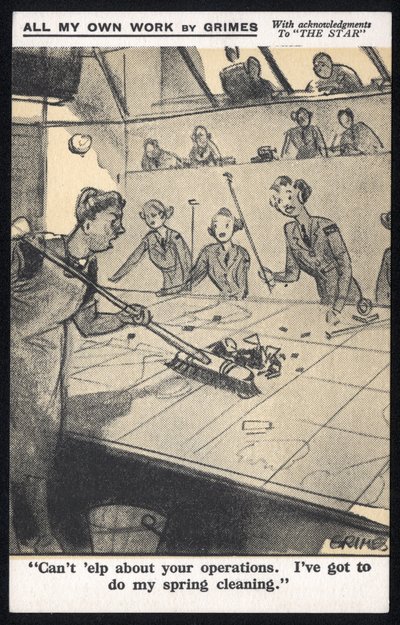 イギリス : 第二次世界大戦中にRaphael Tuck & Sons Ltd.が制作したユーモラスなポストカード。 作： Unbekannt