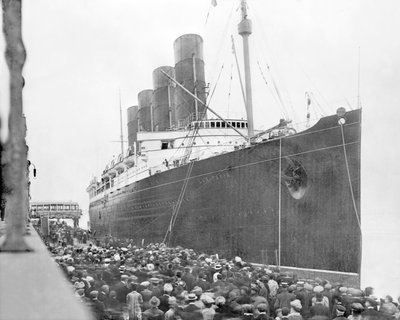 イギリス：SS「Lusitania」、リバプール、1908年頃 作： Unbekannt