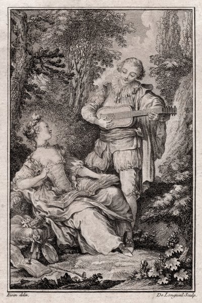 Nimetön genrekohtaus, Pariisi 1766 (kaiverrus) 作： Unbekannter Künstler