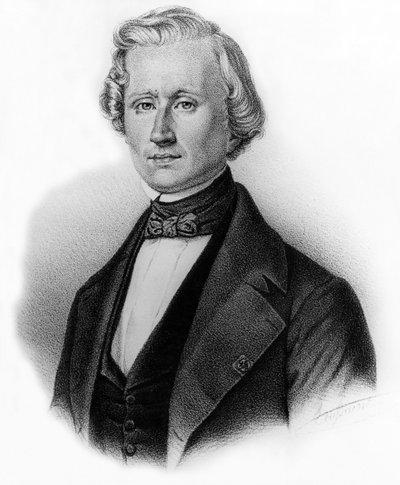 ウルバン・ジャン・ジョゼフ・ル・ヴェリエ（1811-1853）フランスの天文学者、パリの天文台長、オーギュスト・ロワのエングレーヴィング 作： Unbekannter Künstler