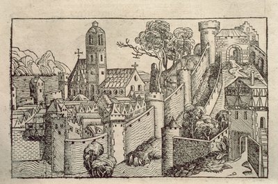 H. シェデルの「Liber Chronicarum」と題された彫刻の本からのアレクサンドリアの古代都市の眺め 作： Unbekannter Künstler