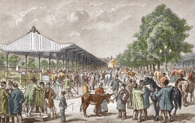 パリ5区の馬市の眺め Les stages d