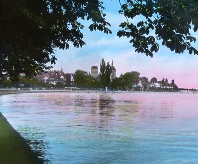 ボーデン湖からアルボンの街を望む 作： Unbekannter Künstler