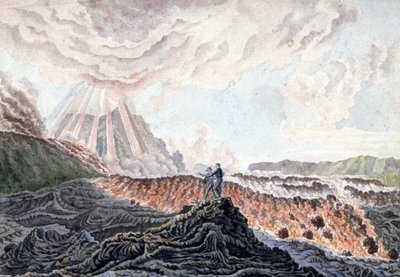 レユニオン島、ピトン・ド・ラ・フルネーズの火山噴火 作： Unbekannter Künstler