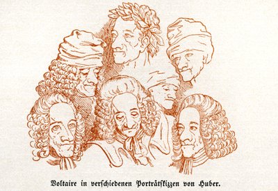 ヴォルテールスケッチされた様々な肖像画。 作： Unbekannter Künstler