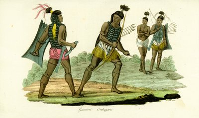 インドネシア・オンバイ島の胸当てをつけた戦士たち 作： Unbekannt